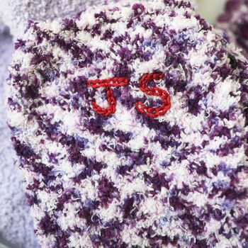 Personalised Womens Fluffy Fuzzy Soft Bed Sock Gift Set, 6 of 8