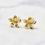 Dainty Mini Tiny Flower Stud Gold Plated Earrings, thumbnail 1 of 3