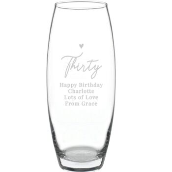 Personalised Engraved Birthday Glass Vase, 4 of 4