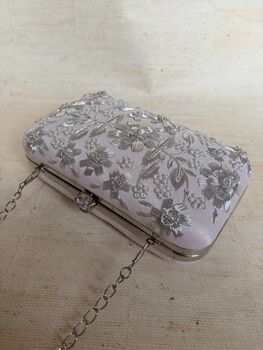 Handcrafted Raw Silk Pink Clutch Bag, 4 of 9