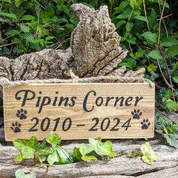 Hand Engraved Wooden Pet Memorial Plaque, 5 of 11