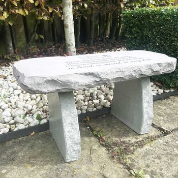 Personalised Engraved Stone Memorial Bench, 7 of 11
