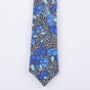 Mens Blue Floral Skinny Tie, thumbnail 2 of 7