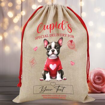 Personalised Dog Valentine Love Heart Sack, 5 of 12