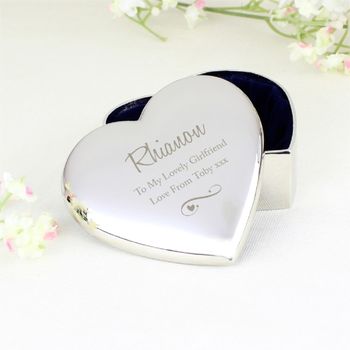 Engraved Heart Trinket Box With Decorative Swirl, 3 of 6