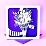 Papercut Flowers Personalised Thank You Card, thumbnail 1 of 5