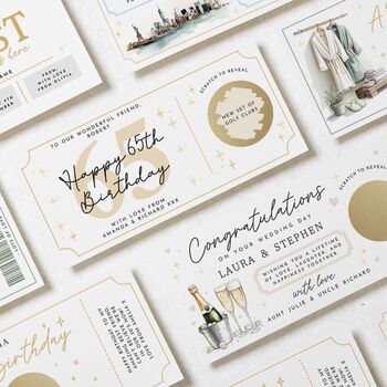 65th Birthday Scratch Custom Reveal Golf Voucher, 4 of 4