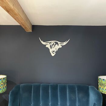 Highland Bulls Head Metal Wall Art Plaque, 3 of 6