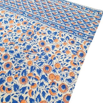 Set Of Indian Hand Block Printed Placemats, Blue, 6 of 11
