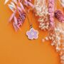 Pink Flower Enamel Gold Plated Charm Necklace, thumbnail 5 of 7