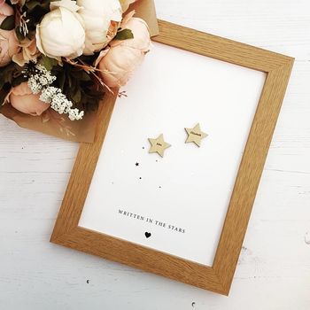Personalised Couples Silver Foil Star Print, 2 of 5