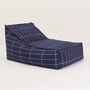 Vibes Adult Long Beanbag In Navy Blue Grid, thumbnail 1 of 3