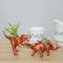 Hand Painted Copper Dinosaur Planter With Plant, thumbnail 1 of 5