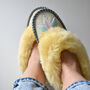 Sunny Sheepskin Moccasin Slippers, thumbnail 2 of 4