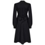 Ava Dress In Liquorice Black Vintage 1940s Style, thumbnail 2 of 3