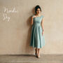 Midi Linen Dress | Natural Bridesmaid Dresses, thumbnail 5 of 12