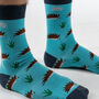 Bamboo Socks | Hedgehog Socks | Blue | Animal Socks, thumbnail 3 of 3