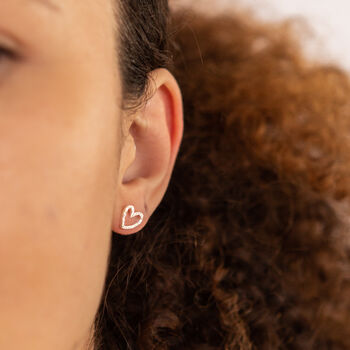 Sterling Silver Love Heart Earrings, 2 of 6