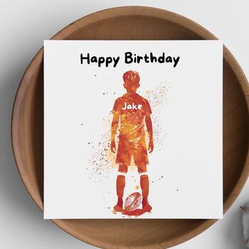 Rugby Boy Personalised Birthday Card, 6 of 6