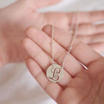 Personalised Initial Necklace On Rosary Chain, 2 of 4