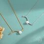 Sterling Silver Natural Freshwater Pearl Wave Pendant Necklace, thumbnail 6 of 11