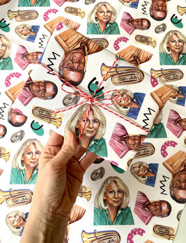 Madge And Harold Gift Wrap, 90s Nostalgia Inspired Wrap, 3 of 9