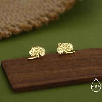 Anatomical Kidney Stud Earrings In Sterling Silver, 6 of 12