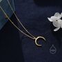 Crescent Moon Pendant Necklace With A Satellite Chain, thumbnail 8 of 12
