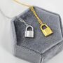 Sterling Silver Padlock Pendant Necklace, thumbnail 1 of 12