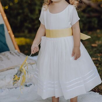 Cap Sleeve Flower Girl Child Dress With Colour Sash, 2 of 8