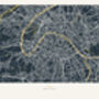 Personalised Landscape Metallic Foil Map Prints, thumbnail 5 of 5