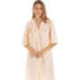 Cotton British Made Peach Button Front Nightdress, thumbnail 1 of 4