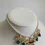 Alia 18 K Gold Plated Emerald And Red Pearl Set, thumbnail 2 of 5