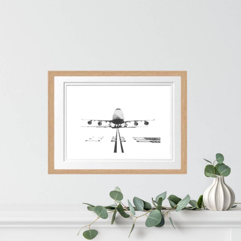 Boeing 747 A4 Print – Hand Drawn Aircraft Illustration, 1 of 4