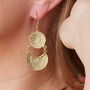 Matt Gold And Silver Plated Detailed Statement Earrings, thumbnail 2 of 10