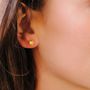 Diamond Forget Me Not Earrings In Gold Plated Silver, thumbnail 2 of 4