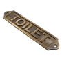 Custom Toilet Sign Brass Plaque With Vintage Finish, thumbnail 4 of 12