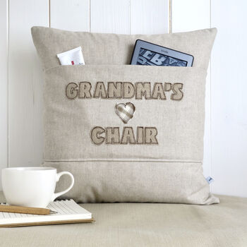 Personalised Linen Christmas Cushion With Pocket Gift, 4 of 12