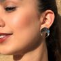 Open Circle Wave Stud Sterling Silver Earrings, thumbnail 6 of 7