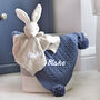 Personalised Bunny Comforter And Cable Blanket Steel, thumbnail 2 of 10