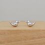 925 Silver And Rose Gold Christmas Robin Stud Earrings, thumbnail 1 of 2