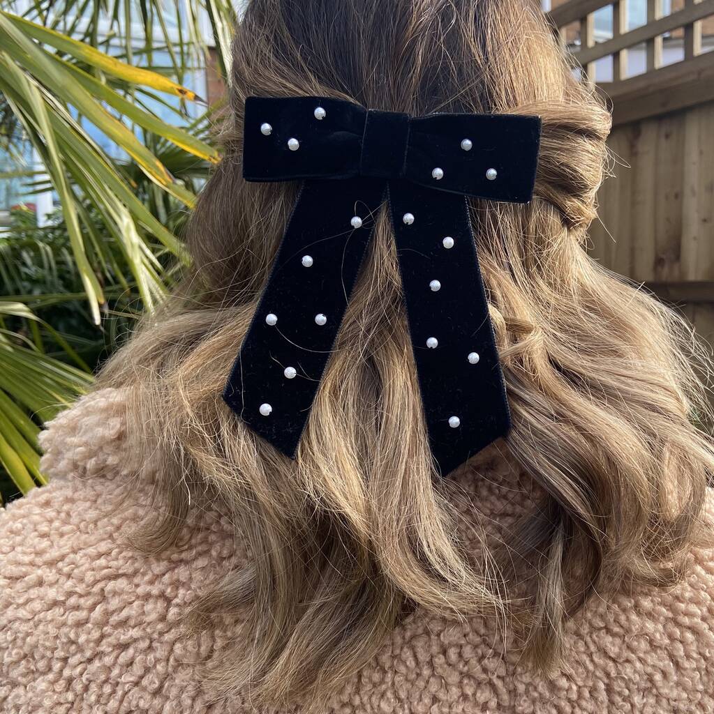 Velvet Hair Bow Barrette By Tayla Tayla