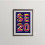 Se20 Neon London Postcode Typography Print, thumbnail 3 of 4