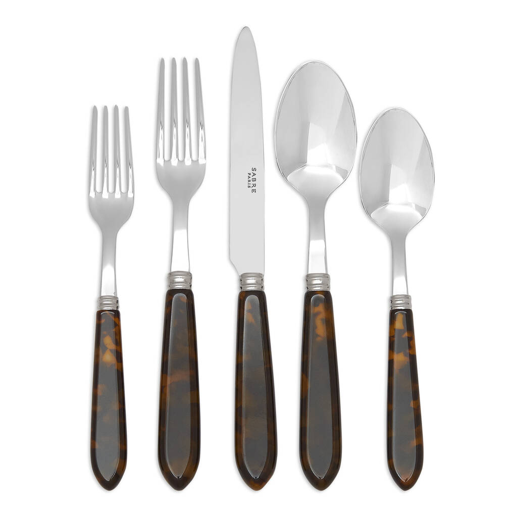 Tortoise Shell Pattern Five Piece Cutlery Set By Duchess & Butler ...