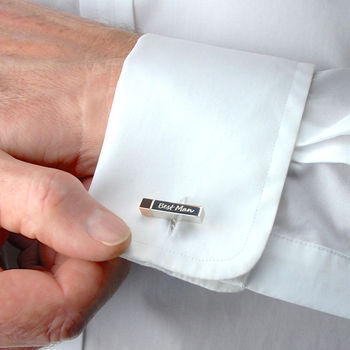 Personalised Polished Initial Bar Cufflinks, 4 of 7