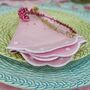 Pair Of Scalloped Embroidered Pink Linen Napkins, thumbnail 6 of 10