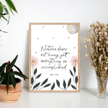 Nature Slow Living Inspirational Quote Print, 2 of 2