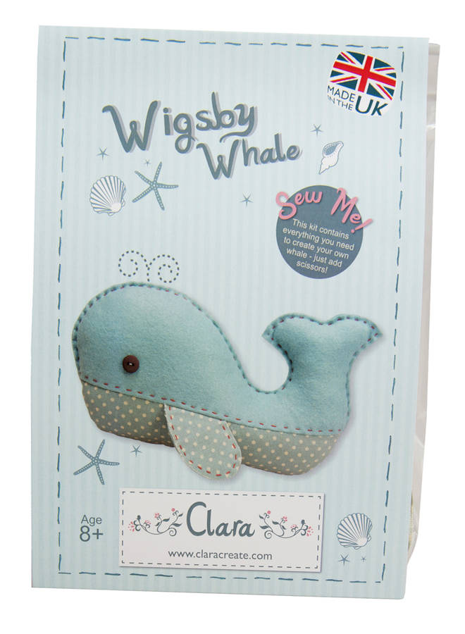 wigsby whale sewing kit by clara kids