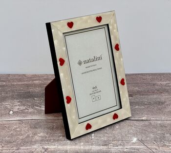 Natalini Cream With Red Hearts Photo Frame, 2 of 4