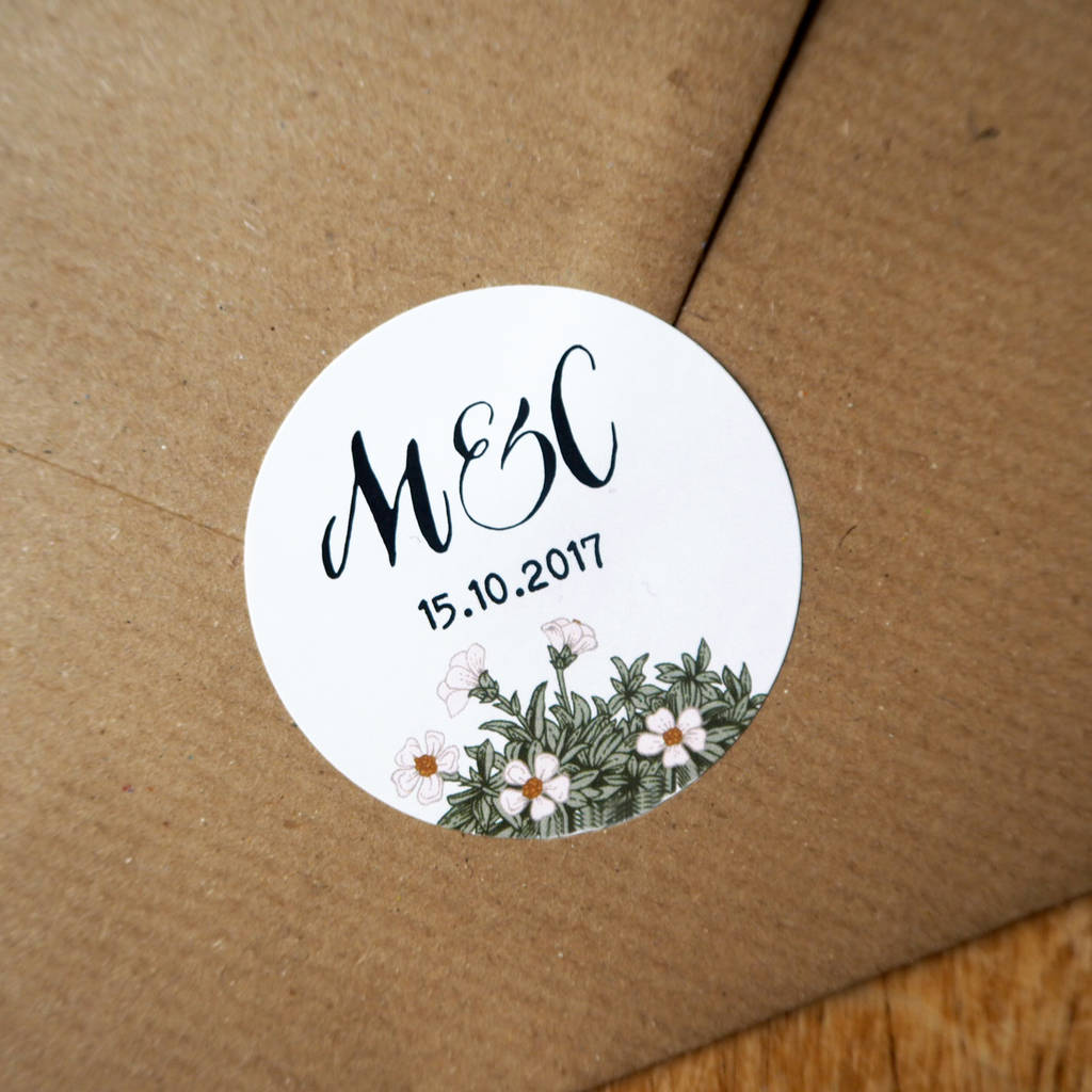 Personalised Envelope Stickers By Tigerlily Paper Goods